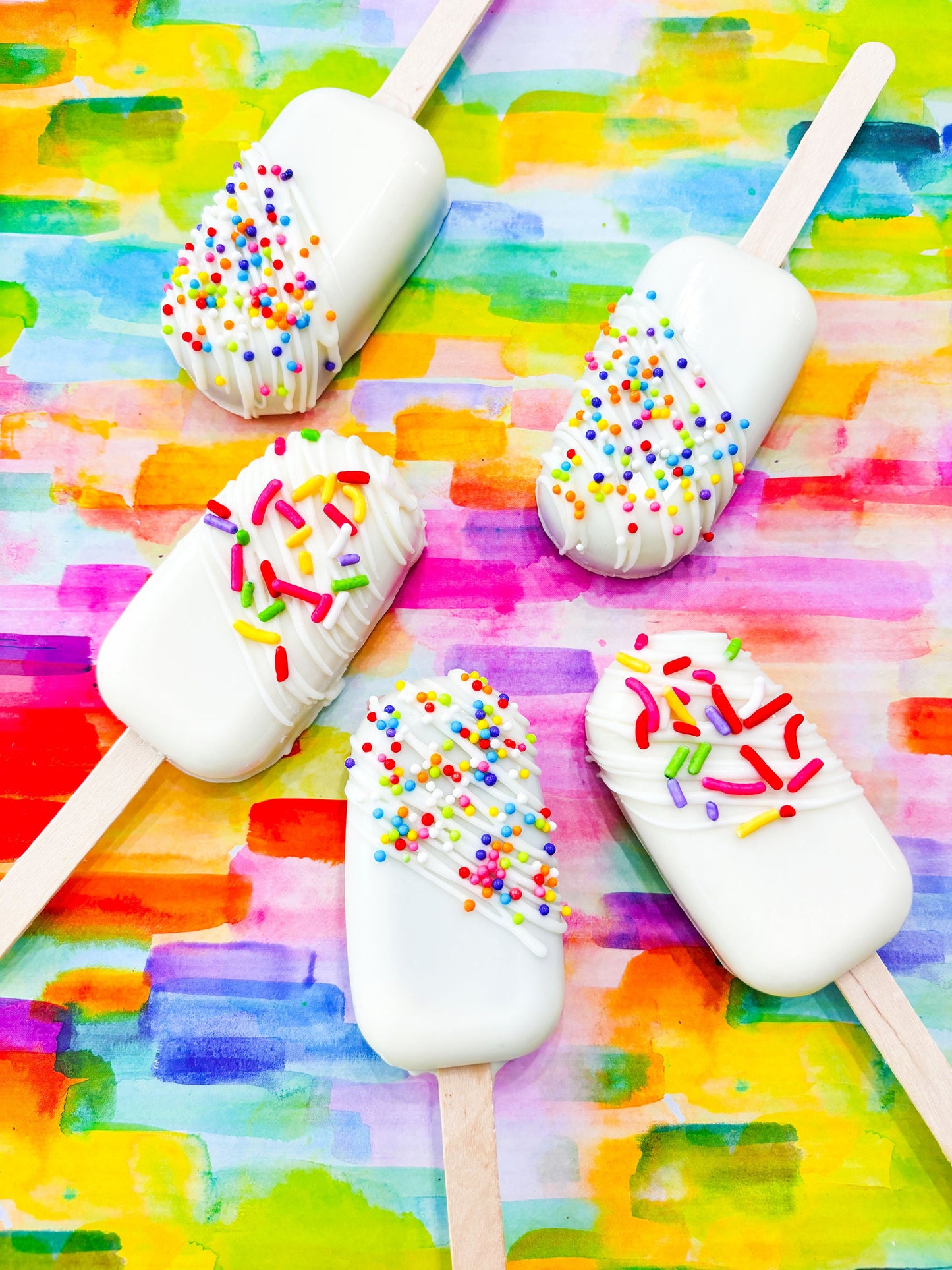 Cakesicle, Spring Chocolate Covered Cakesicles, Funfetti Designer Desserts, Birthday Cake Bites, Birthday Cake Truffles, 1 Dozen