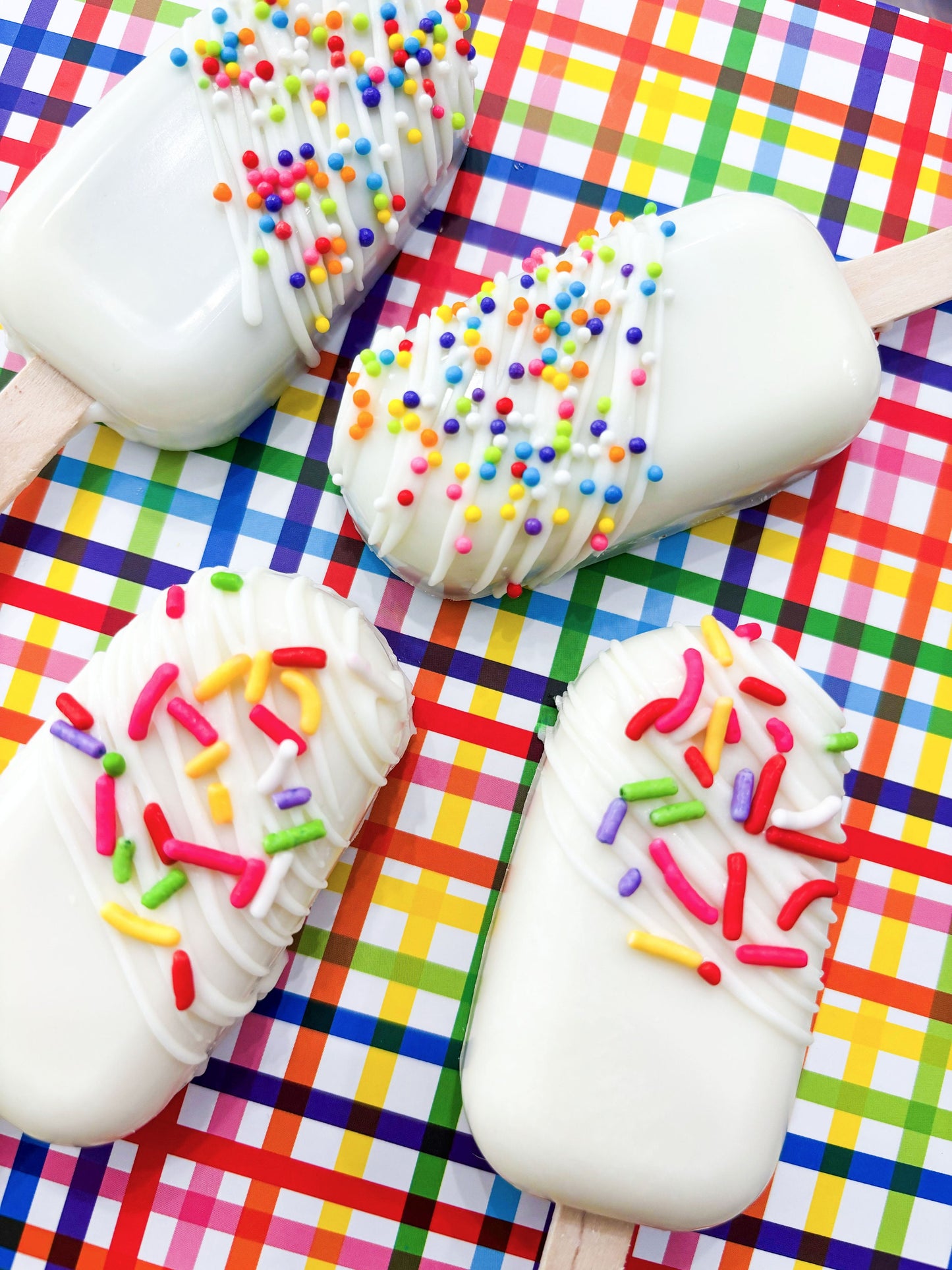 Cakesicle, Spring Chocolate Covered Cakesicles, Funfetti Designer Desserts, Birthday Cake Bites, Birthday Cake Truffles, 1 Dozen