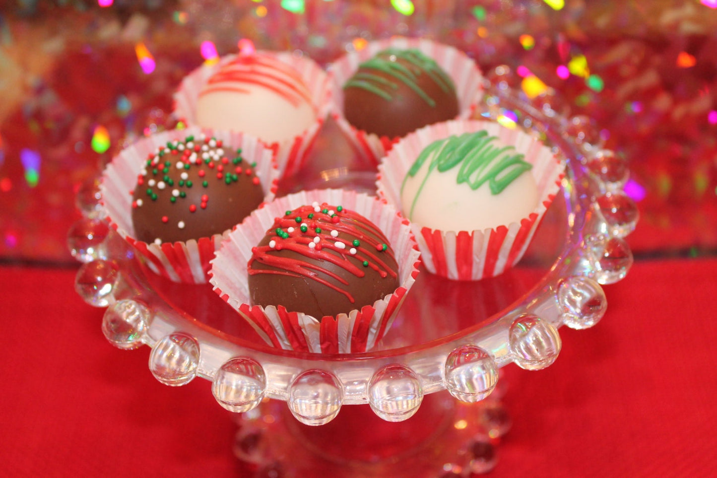 Chocolate Covered Christmas Cake Bites – Assorted Flavors – 1 Dozen