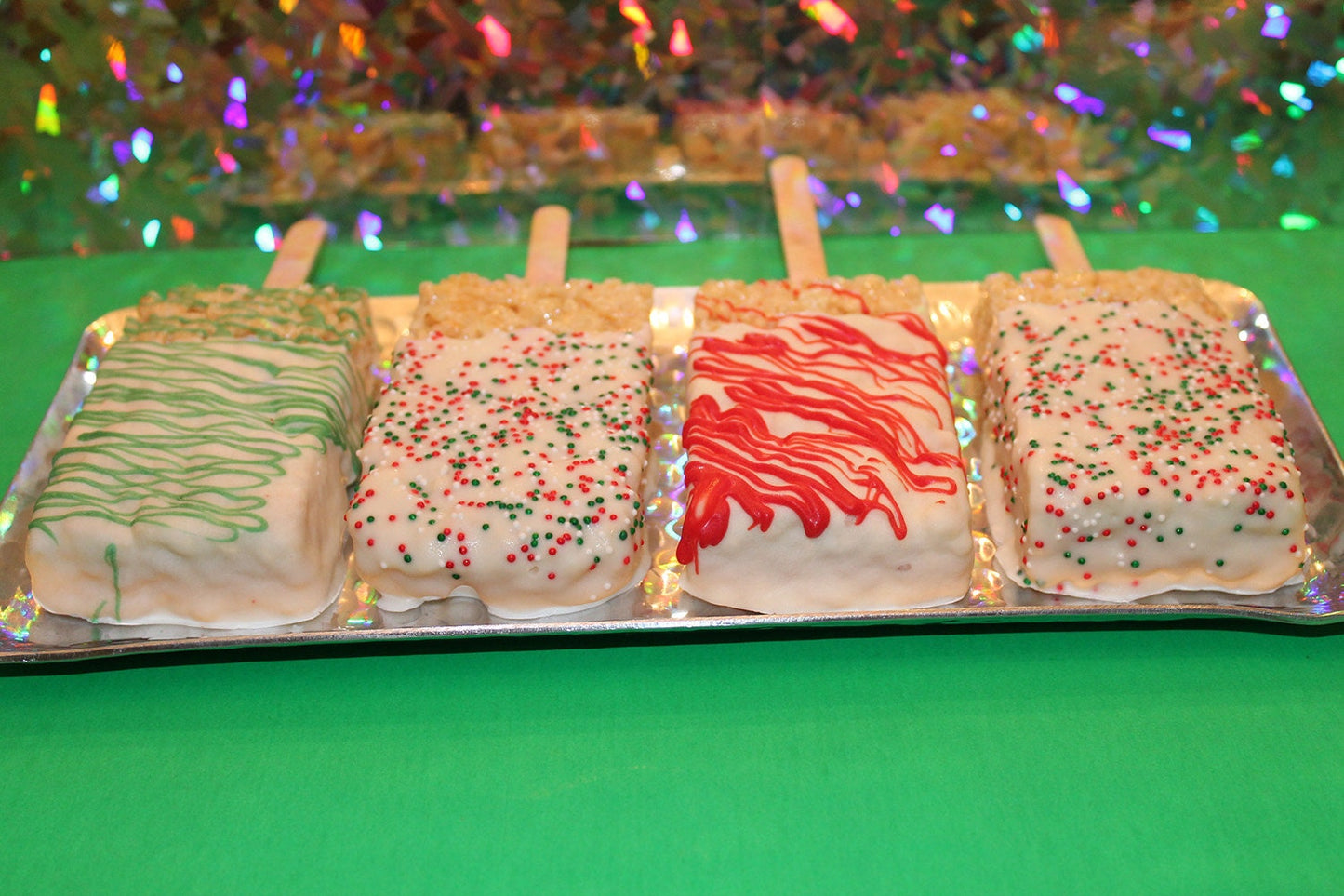 Chocolate Covered Christmas Rice Krispy Treats – 1 Dozen