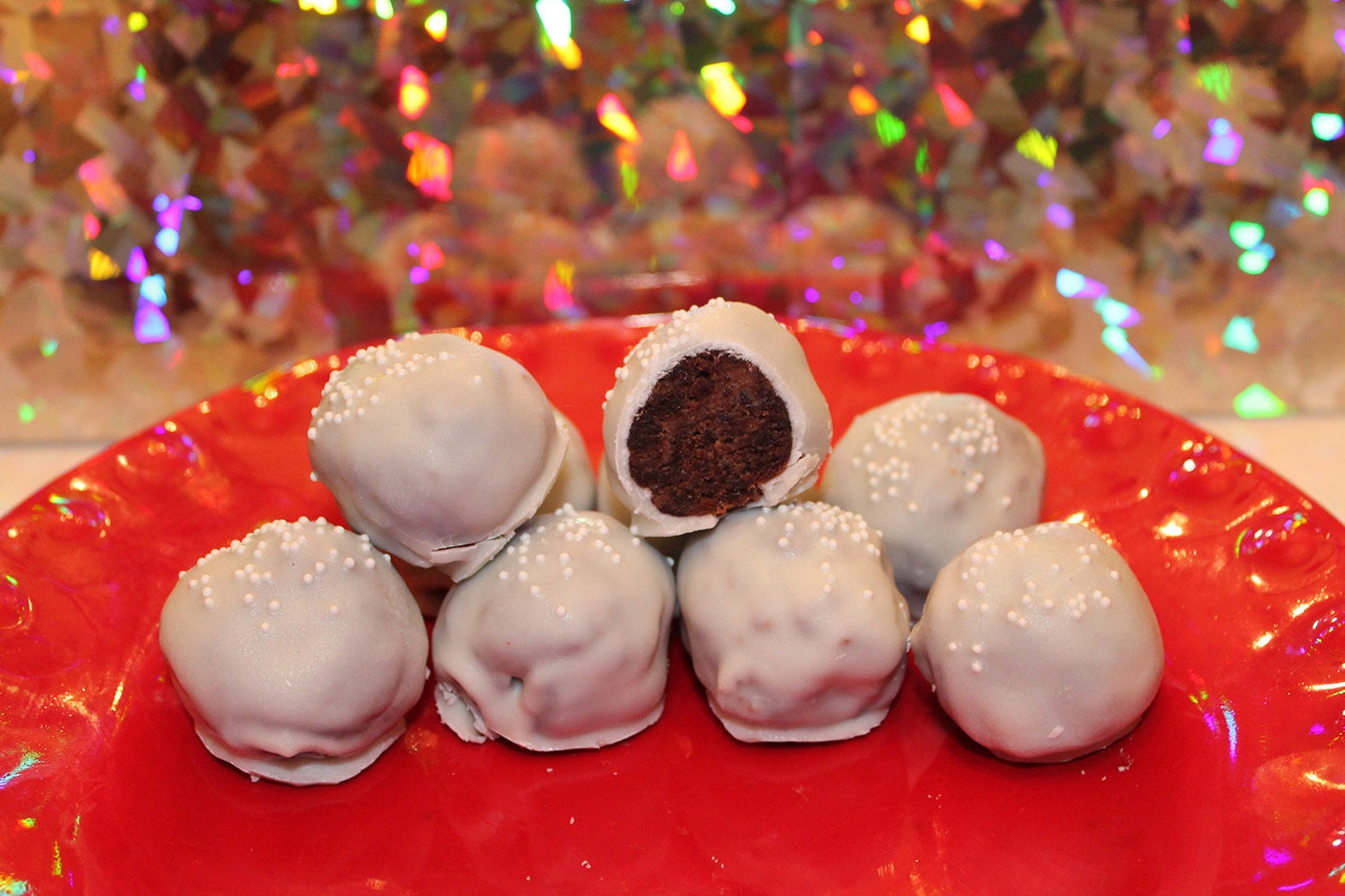 Snowball White Chocolate Covered Brownie Bites – 1 Dozen