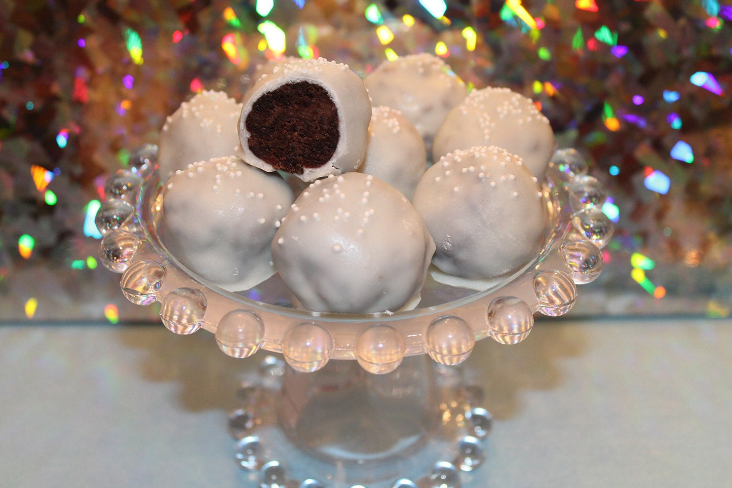 Snowball White Chocolate Covered Brownie Bites – 1 Dozen