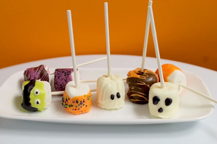 Halloween Chocolate Covered Marshmallow Pops – 1 Dozen