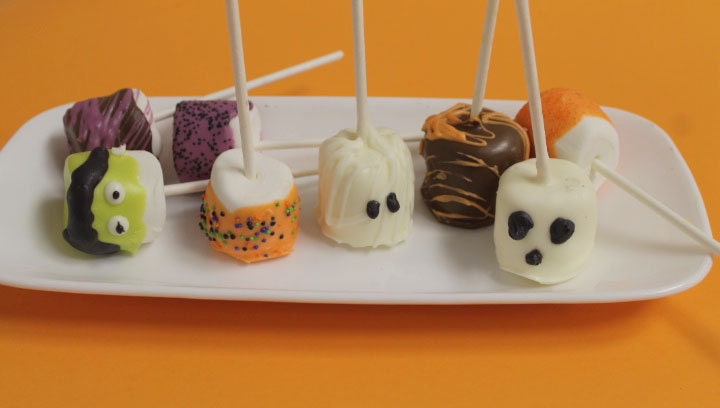 Halloween Chocolate Covered Marshmallow Pops – 1 Dozen