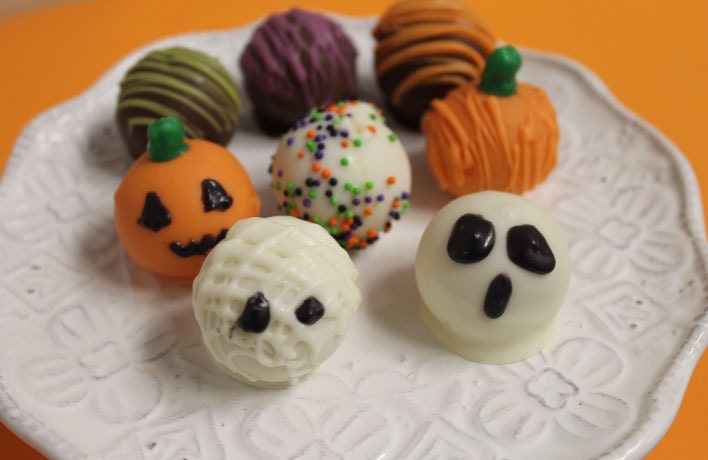 Halloween Chocolate Covered Cake Balls – 1 Dozen