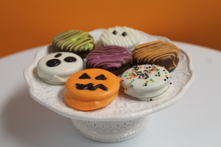 Halloween Chocolate Dipped Peanut Butter Crackers - 1 Dozen