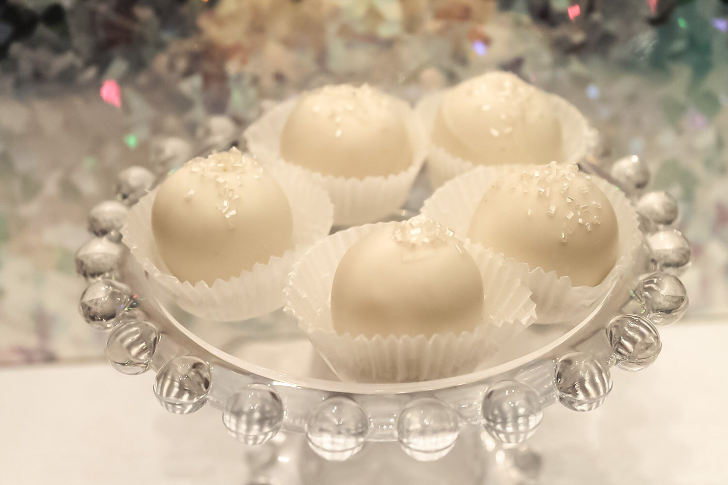 Wedding Cake Bites – Vanilla & Butter Cream, White Chocolate Covered Bites -- 1 Dozen