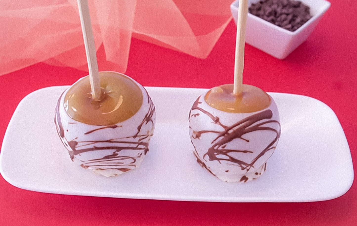 Chocolate Covered Caramel Apples in Milk or White Chocolate