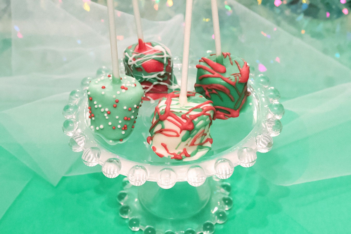 Christmas Chocolate Dipped Marshmallow Pops – 1 Dozen