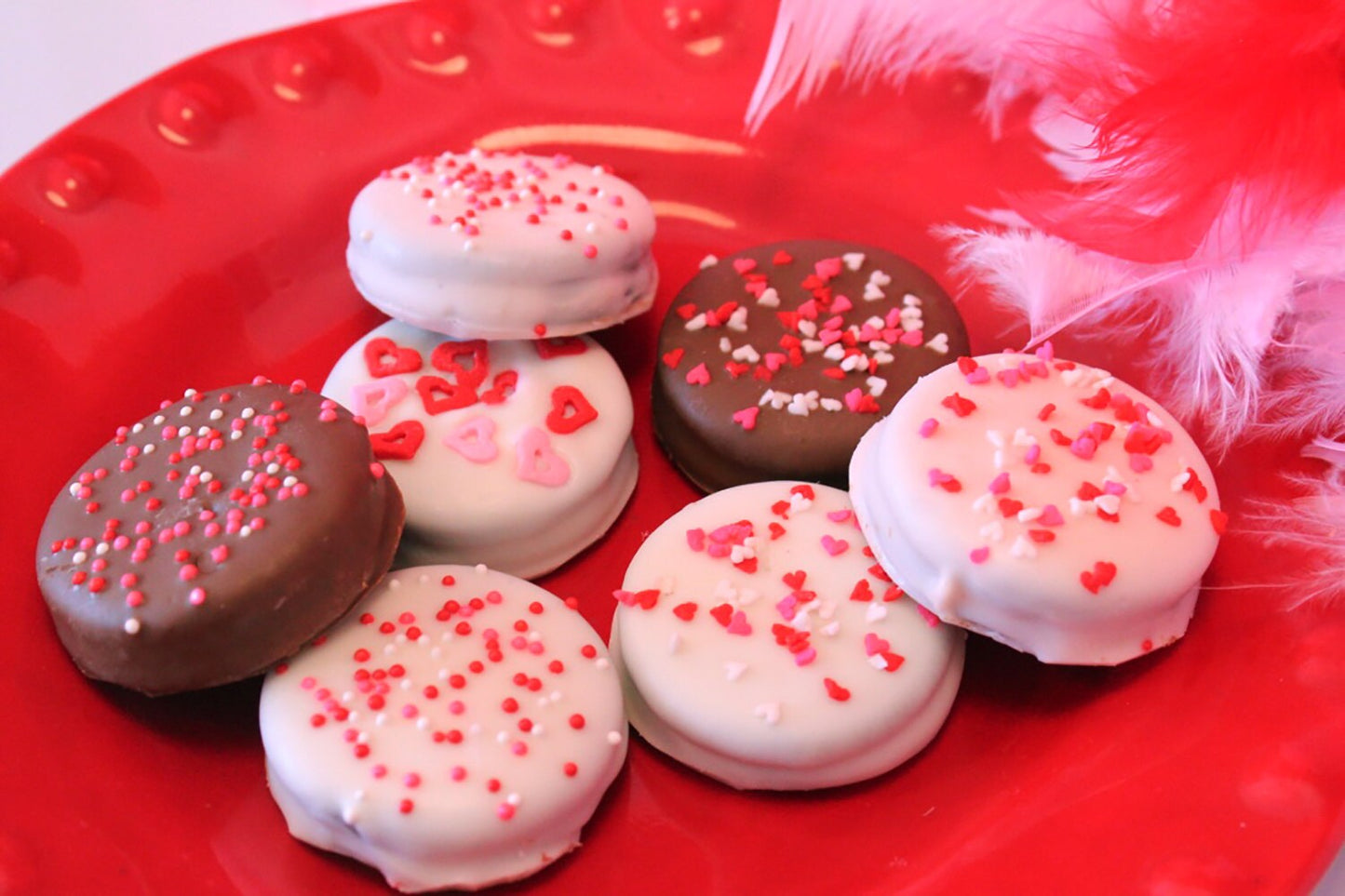 Valentine Dipped Peanut Butter Crackers - Valentine Party Treats - 1 Dozen
