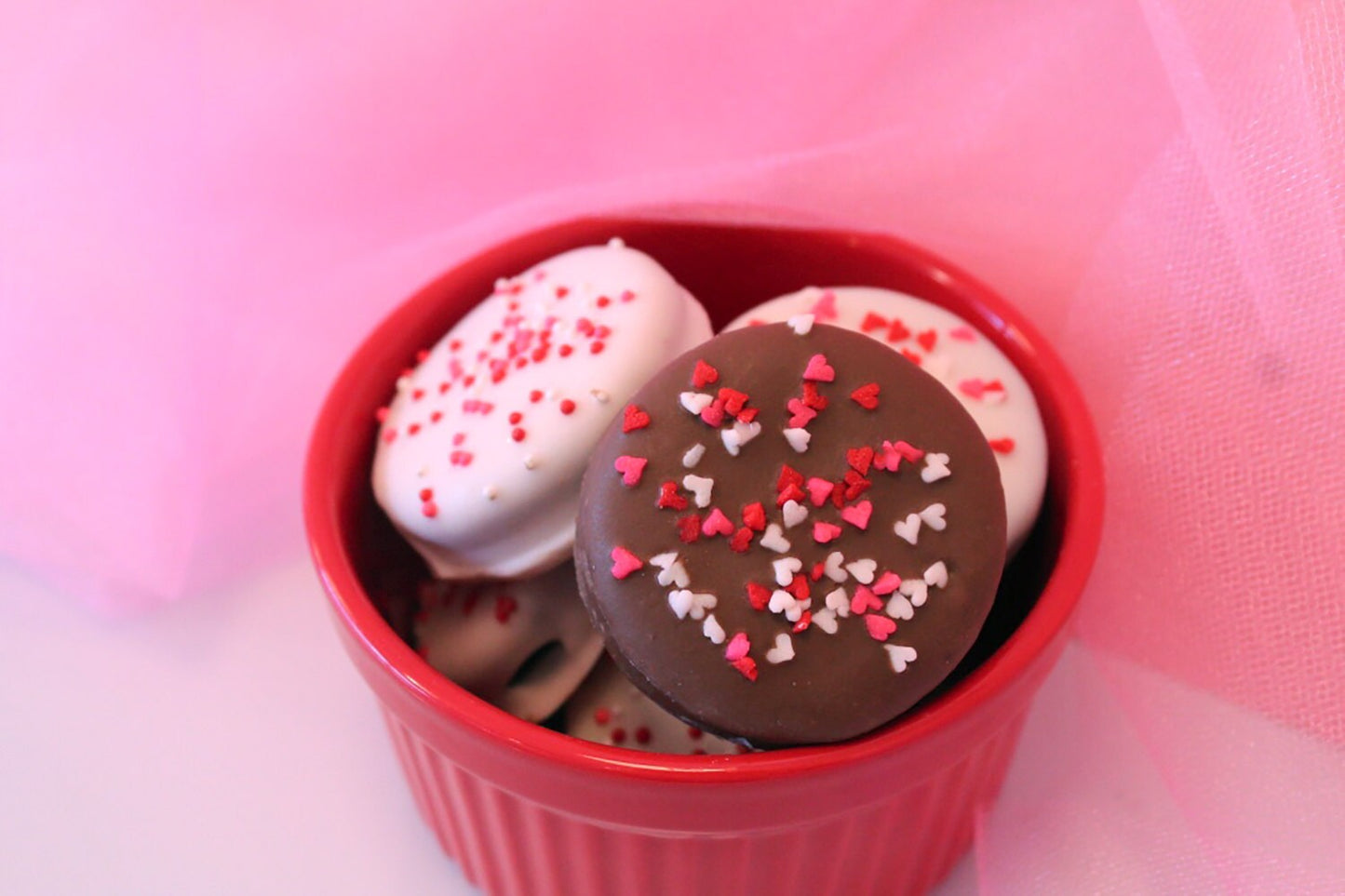 Valentines Chocolate Covered Sandwich Cookies – 1 Dozen – Cookies Come Packaged as a Valentine’s Gift