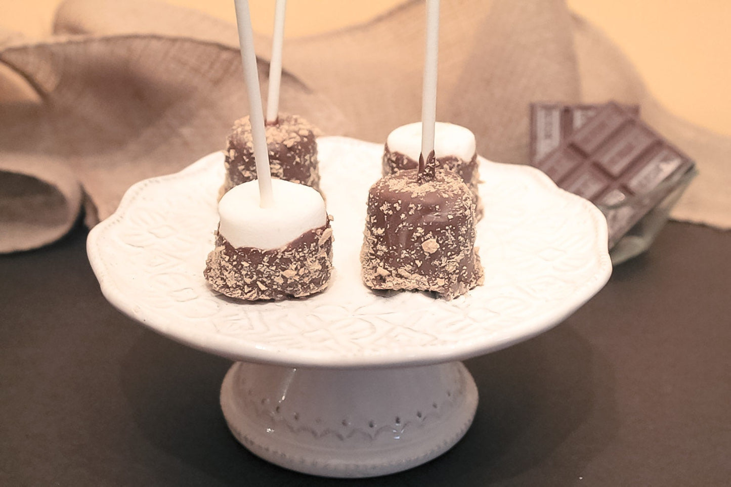 Chocolate Covered Smores Marshmallow Pops – 1 Dozen