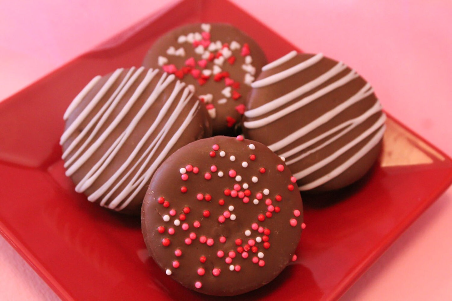 Valentine Dipped Peanut Butter Crackers - Valentine Party Treats - 1 Dozen