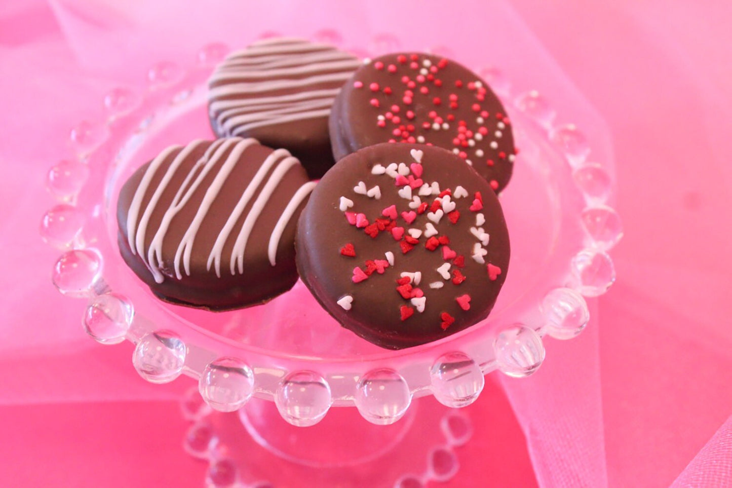 Valentines Chocolate Covered Sandwich Cookies – 1 Dozen – Cookies Come Packaged as a Valentine’s Gift
