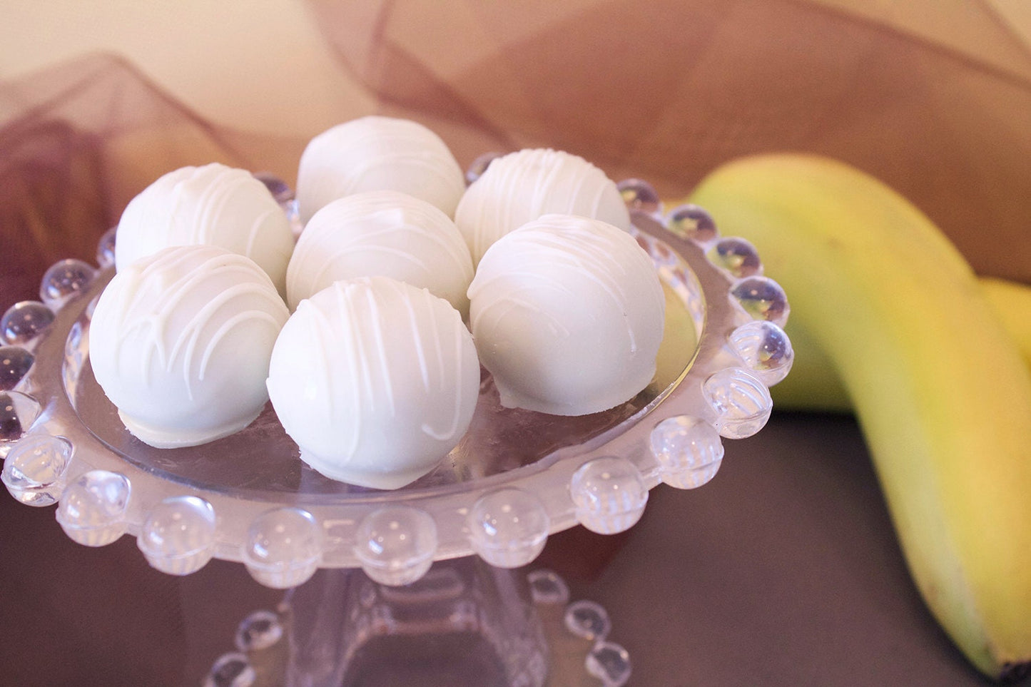 Banana Cake Bites, Banana Cake Balls, Designer Desserts, Banana Cake Truffles, 1 Dozen
