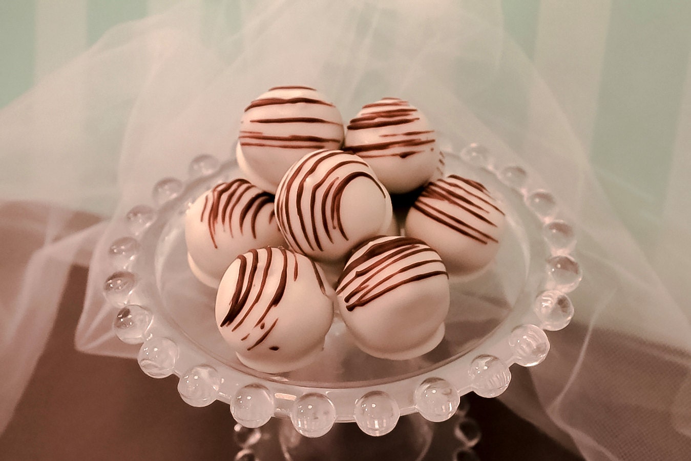 White Chocolate Dipped Chocolate Chip Cookie Ball Truffles – Chocolate Chip Cookie Bites - Chocolate Chip Cookie Balls - 1 Dozen