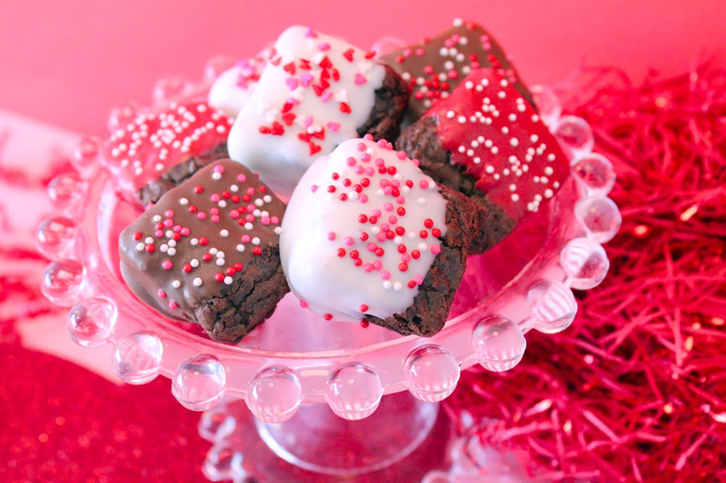 Valentine Mini Chocolate Covered Brownie Bites – 1 Dozen