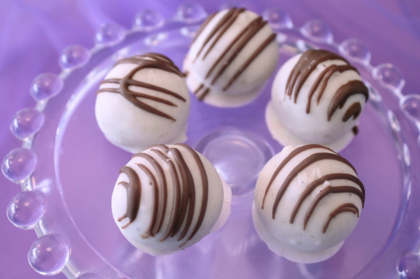 White Chocolate Dipped Tiramisu Cookie Ball Truffles – 1 Dozen