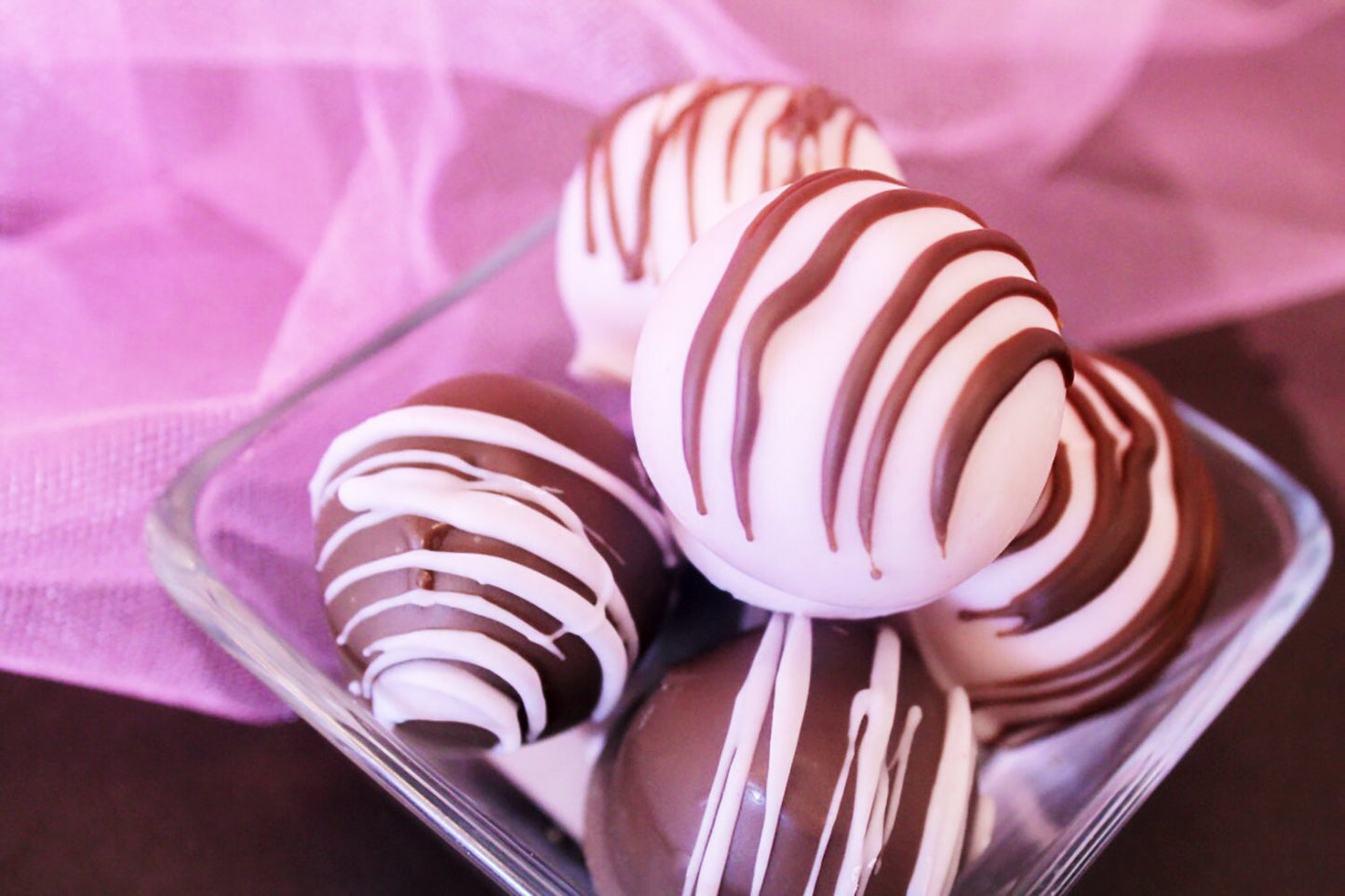 Gourmet Strawberry Cake Bites, White Chocolate Cake Balls, Hand Dipped Treats