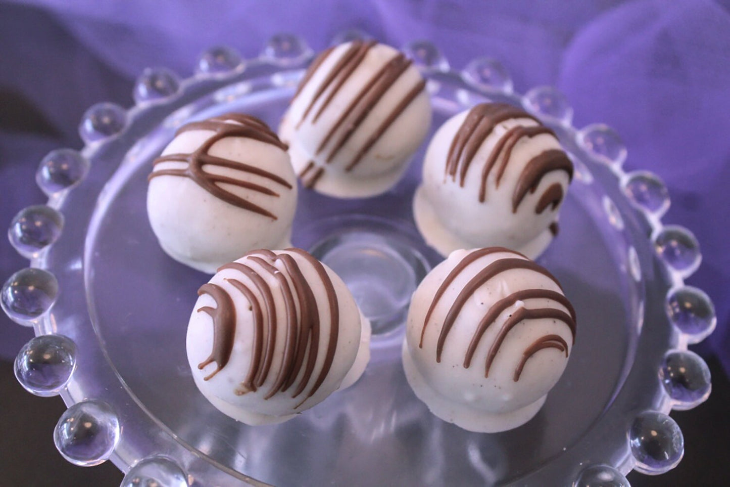 White Chocolate Dipped Tiramisu Cookie Ball Truffles – 1 Dozen