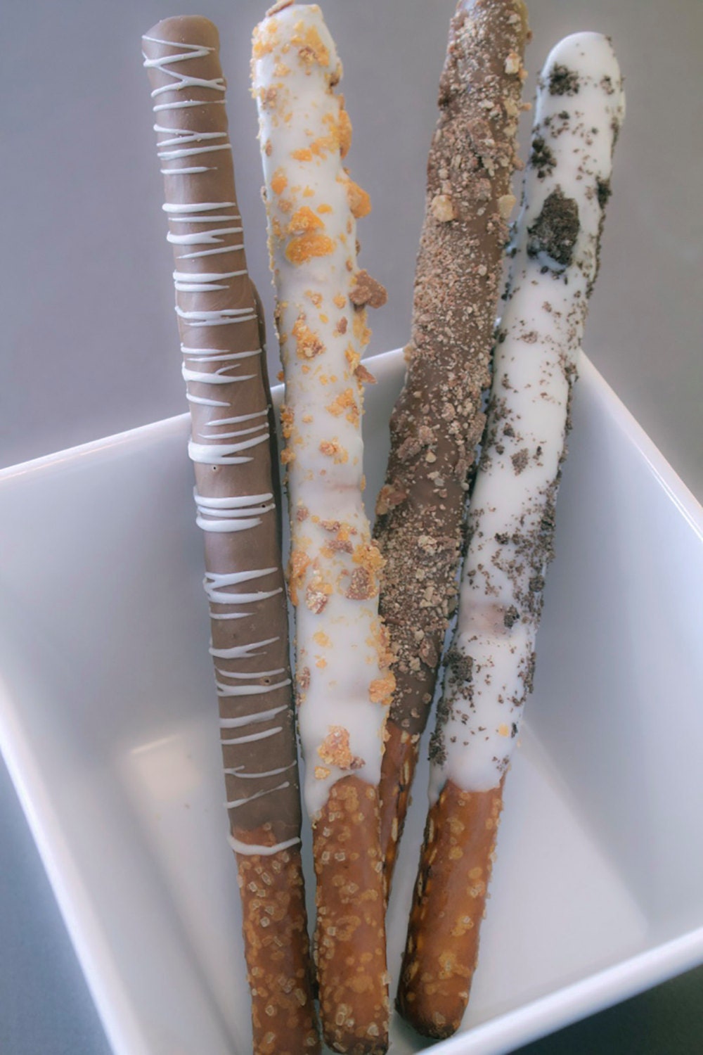 Chocolate Covered Pretzel Rods, Hand Dipped Pretzel Sticks, Savory Desserts