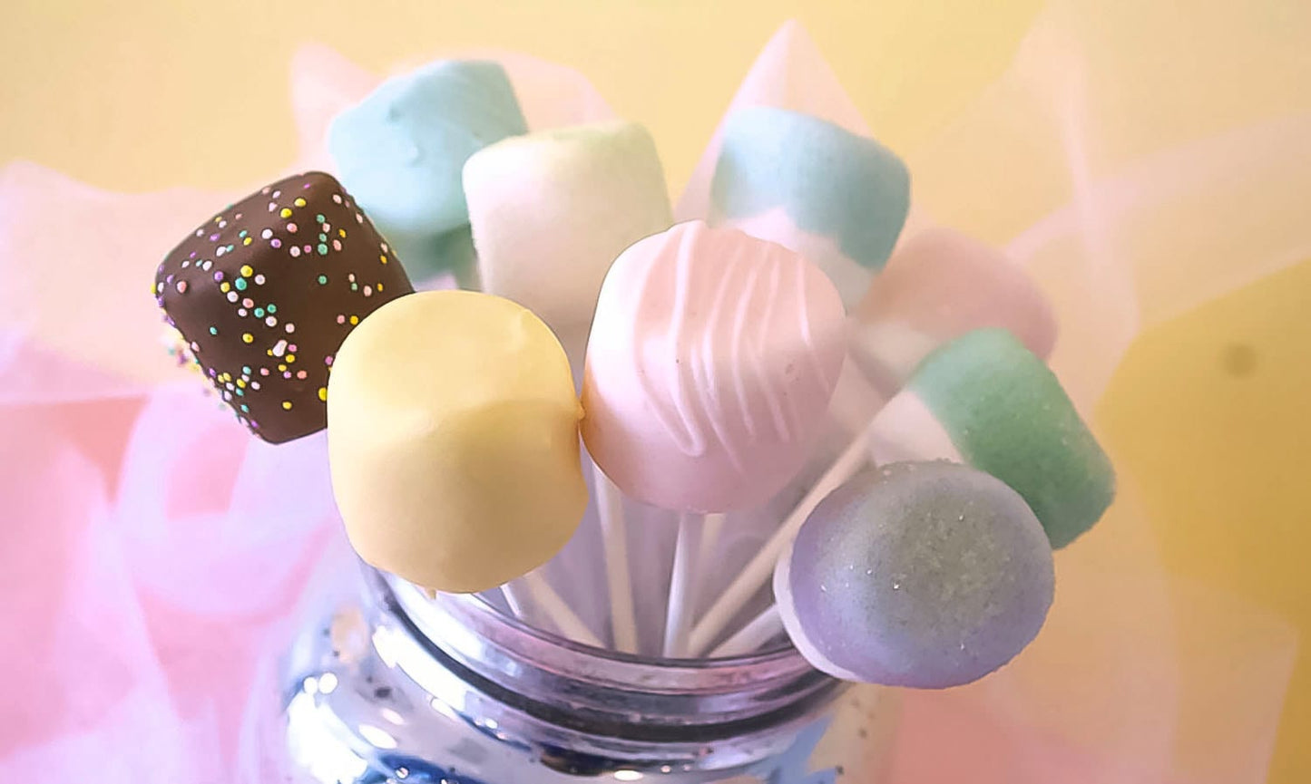 Spring Chocolate Dipped Marshmallow Pops – Pastel Chocolate Marshmallows - Easter Party Treats - 1 Dozen