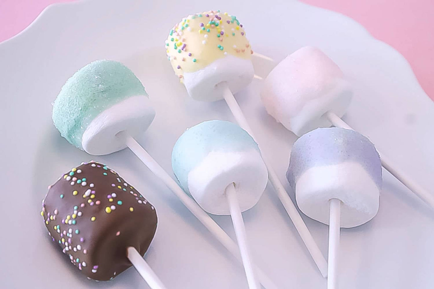 Spring Chocolate Dipped Marshmallow Pops – Pastel Chocolate Marshmallows - Easter Party Treats - 1 Dozen