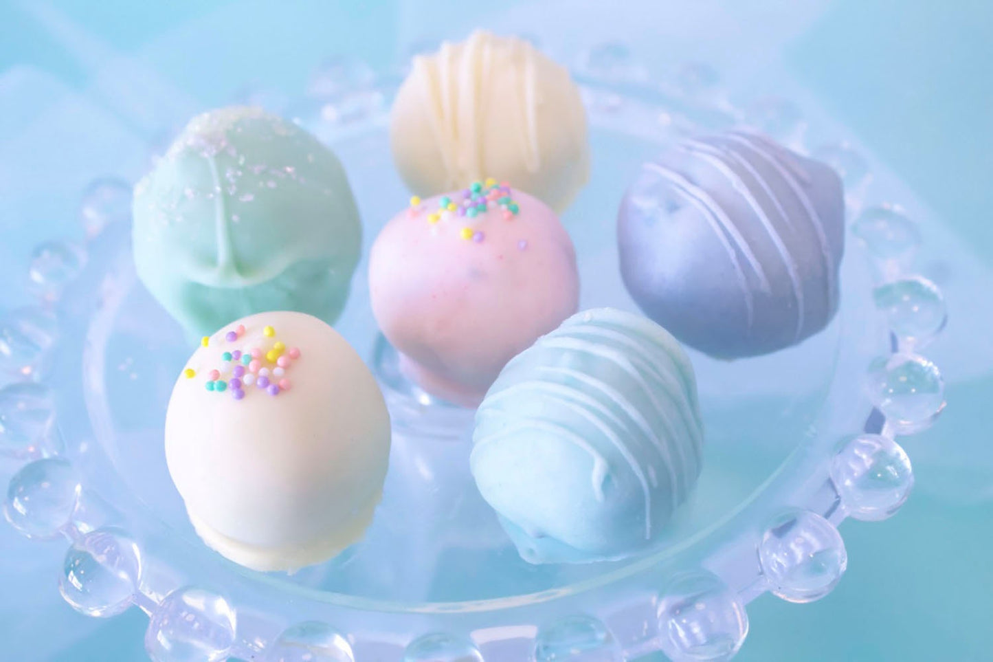 Assorted Cake Balls, One Dozen Chocolate Dipped Spring Cake Balls
