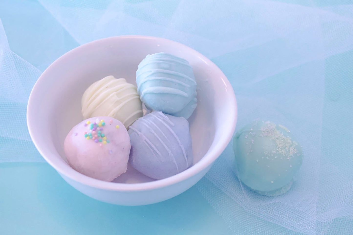 Assorted Cake Balls, One Dozen Chocolate Dipped Spring Cake Balls