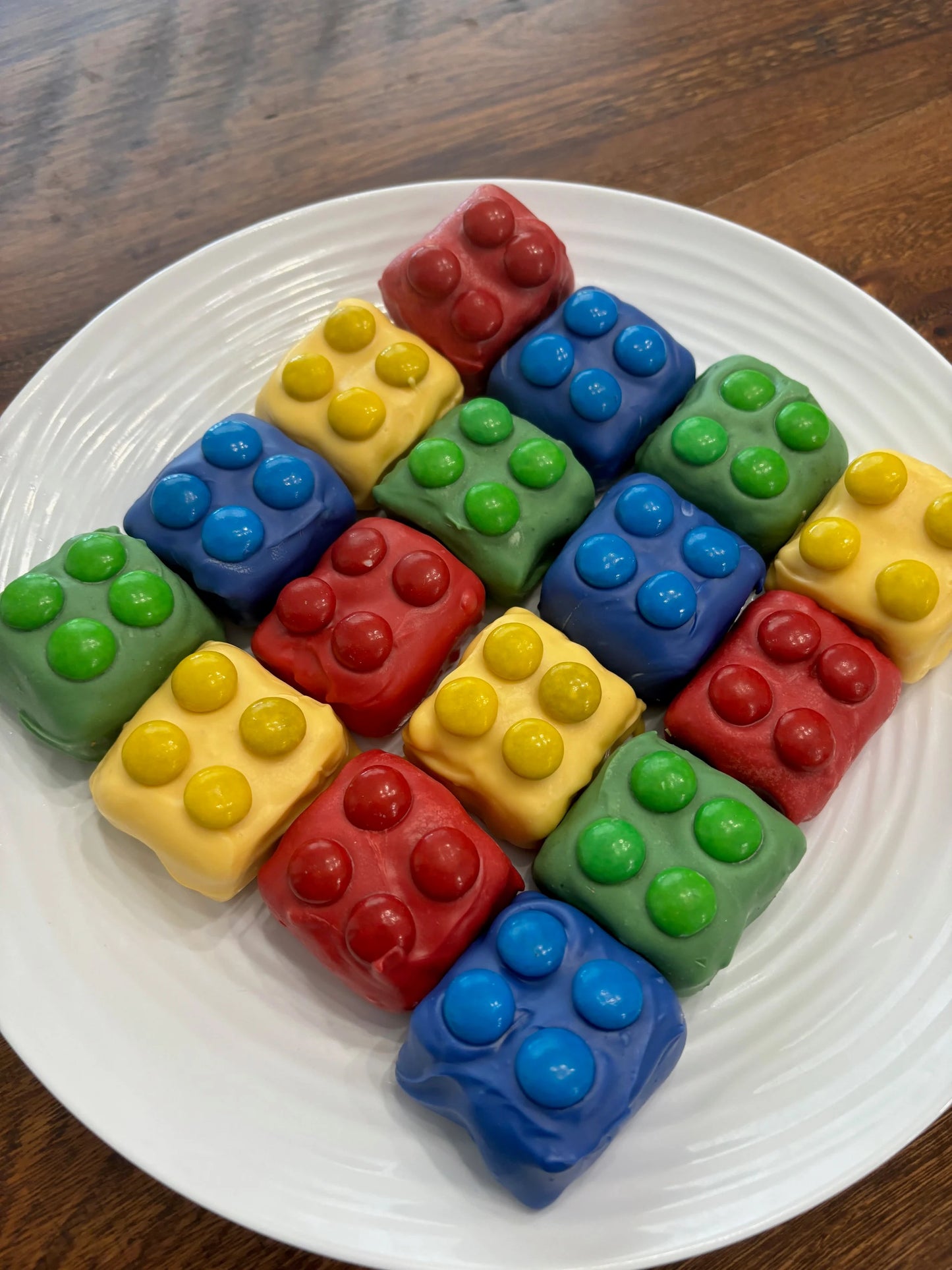 Lego Mini Rice Krispies - Lego Party Treats- Lego Birthday - LegoBirthday Party - Lego themed mini rice Krispy - 2 dozen