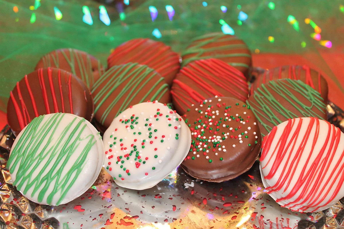 Christmas Chocolate Covered Sandwich Cookies – Christmas Cookies - 1 Dozen