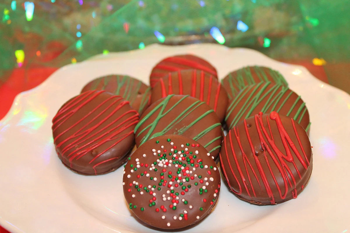Christmas Chocolate Dipped Peanut Butter Crackers - Christmas Party Treats - 1 Dozen