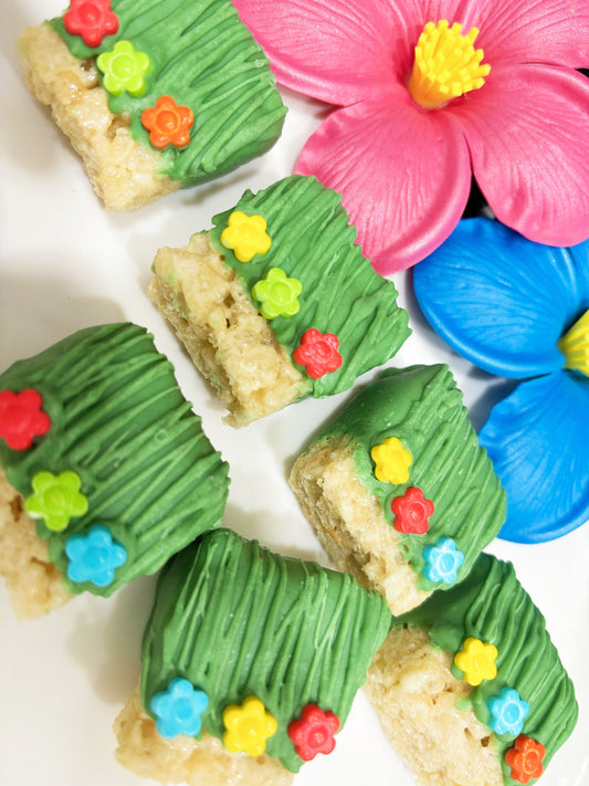 Luah Mini Rice Krispies - Luah Party - Luah Party Treats - Luah Birthday Party - Luah themed mini rice Krispy grass skirts