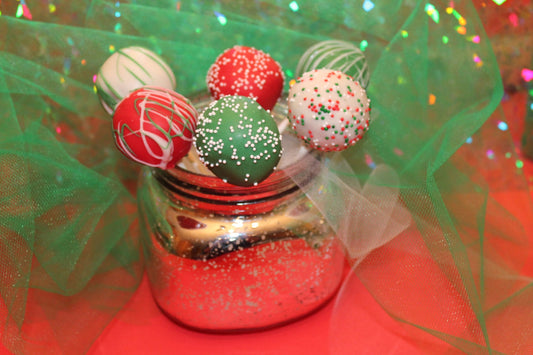 Chocolate Covered Christmas Cake Pops – Assorted Flavors – 1 Dozen