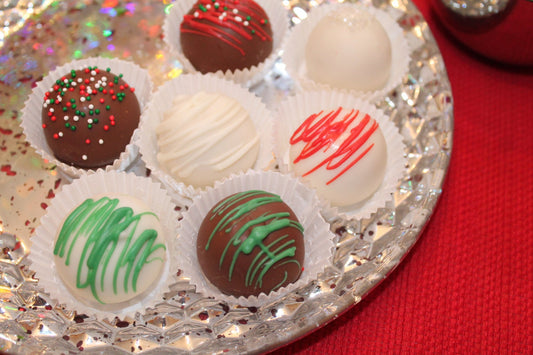 Chocolate Covered Christmas Cake Bites – Assorted Flavors – 1 Dozen