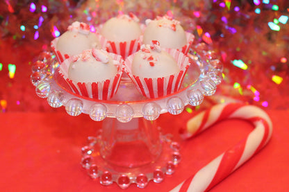 Candy Cane & Peppermint White Chocolate Covered Cake Bites – 1 Dozen