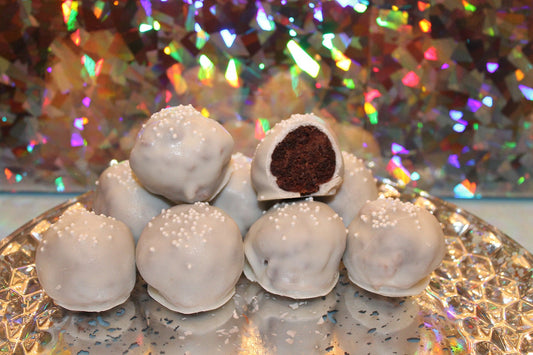 Snowball White Chocolate Covered Brownie Bites – 1 Dozen