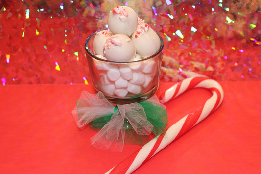 Candy Cane & Peppermint White Chocolate Covered Cake Bites – 1 Dozen