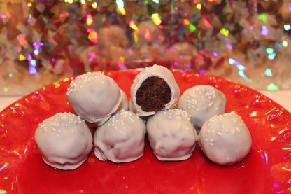 Snowball White Chocolate Covered Brownie Bites – 1 Dozen