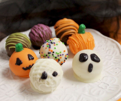 Halloween Chocolate Covered Cake Balls – 1 Dozen