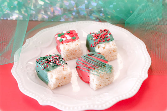 Christmas  Chocolate Covered Mini Rice Krispie Treats – 2 Dozen