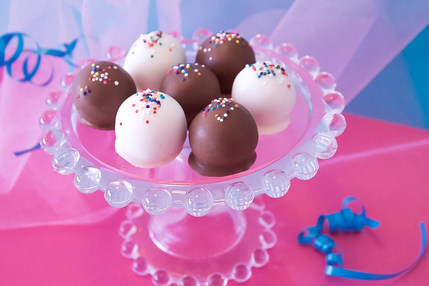 Funfetti Cake Bites, Birthday Cake Balls, Designer Desserts, Birthday Cake Bites, Birthday Cake Truffles, 1 Dozen