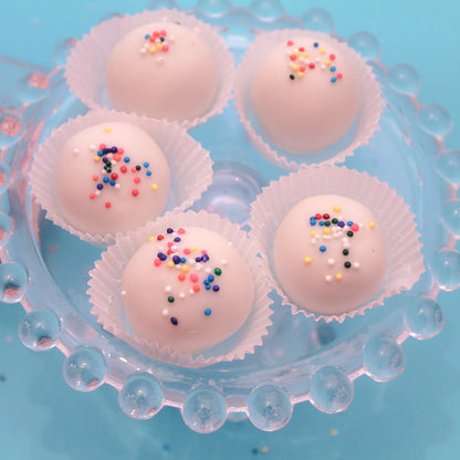 Funfetti Cake Bites, Birthday Cake Balls, Designer Desserts, Birthday Cake Bites, Birthday Cake Truffles, 1 Dozen