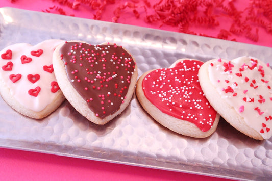 Valentine Heart Sugar Cookies – 1 Dozen – Cookies Come Packaged as a Valentine’s Gift