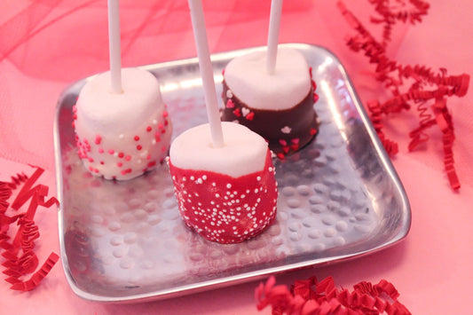 Valentine Chocolate Dipped Marshmallow Pops – 1 Dozen -- Packaged as a Gift for Valentine’s Day