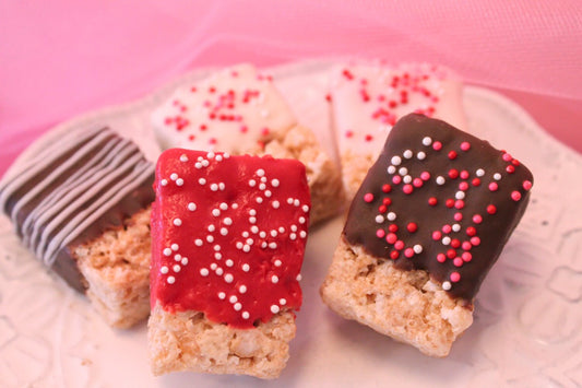 Valentine Chocolate Covered Mini Rice Krispie Treats – 2 Dozen
