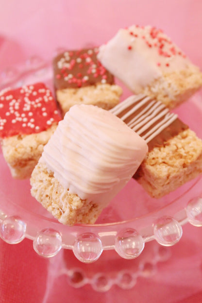 Valentine Chocolate Covered Mini Rice Krispie Treats – 2 Dozen