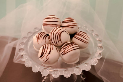 White Chocolate Dipped Chocolate Chip Cookie Ball Truffles – Chocolate Chip Cookie Bites - Chocolate Chip Cookie Balls - 1 Dozen