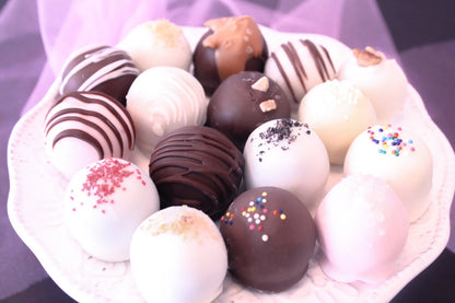 Assorted Cake Balls, One Dozen Chocolate Dipped Cake Balls, Baby Shower Favors