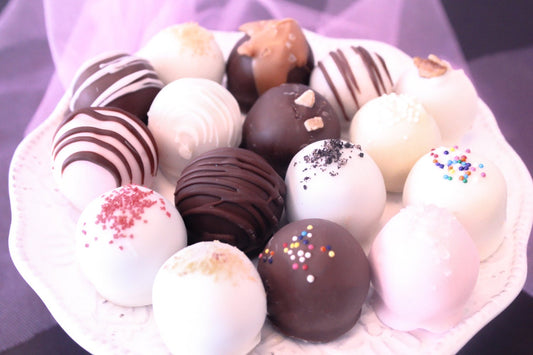 Assorted Cake Balls, One Dozen Chocolate Dipped Cake Balls, Baby Shower Favors
